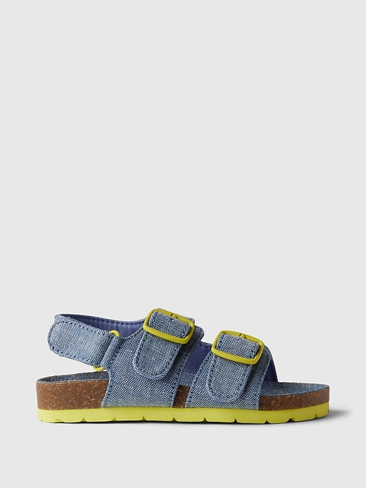 1 of 8 showing, with the color chambray blue of product Baby & Toddler Chambray Sandals