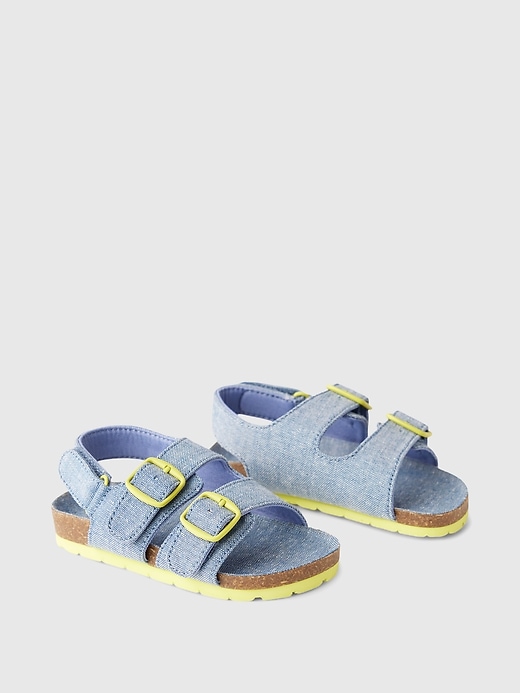 2 of 8 showing, with the color chambray blue of product Baby & Toddler Chambray Sandals