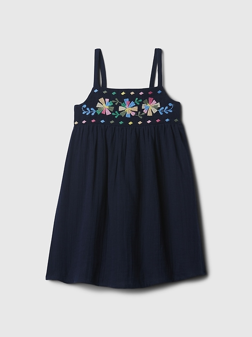 1 of 8 showing, with the color dark night blue of product babyGap Crinkle Gauze Dress