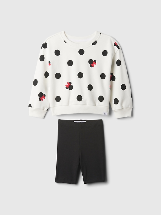 1 of 8 showing, with the color new off white of product Gap × Disney Baby Minnie Mouse Outfit Set