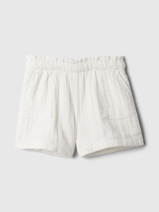 1 of 8 showing, with the color new off white of product babyGap Crinkle Gauze Pull-On Shorts