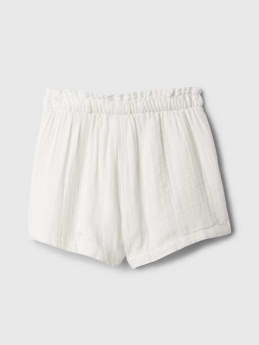 2 of 8 showing, with the color new off white of product babyGap Crinkle Gauze Pull-On Shorts