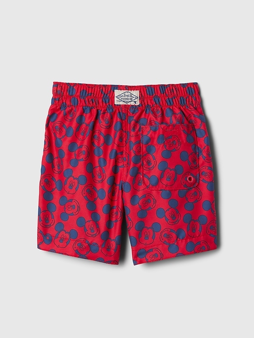 2 of 8 showing, with the color slipper red of product Gap × Disney Baby Mickey Mouse Swim Trunks