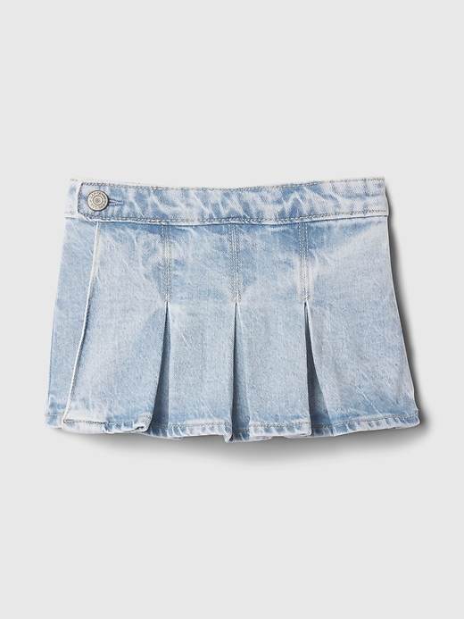 1 of 8 showing, with the color medium wash of product Toddler Pleated Denim Skort