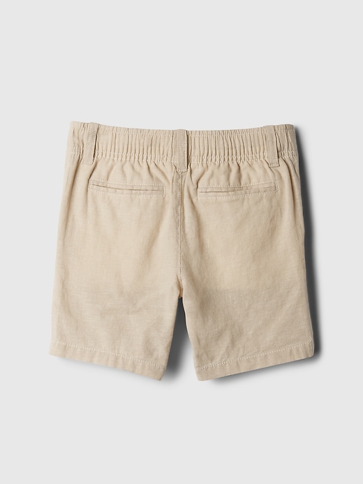 2 of 8 showing, with the color oatmeal beige of product Baby & Toddler Linen-Cotton Shorts
