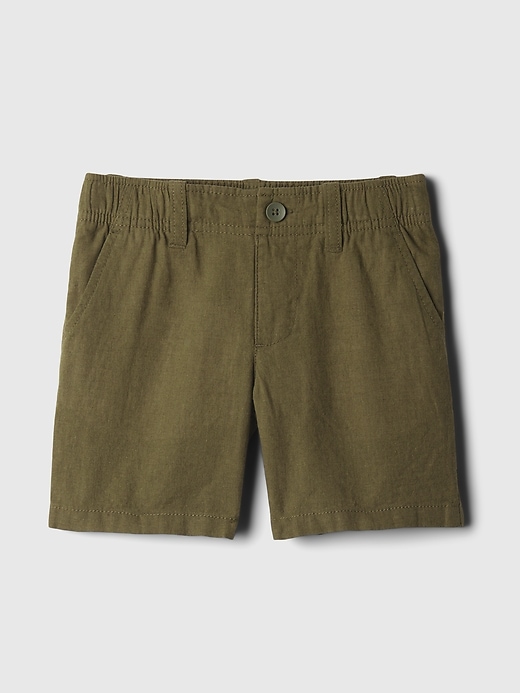1 of 8 showing, with the color army jacket green of product Baby & Toddler Linen-Cotton Shorts