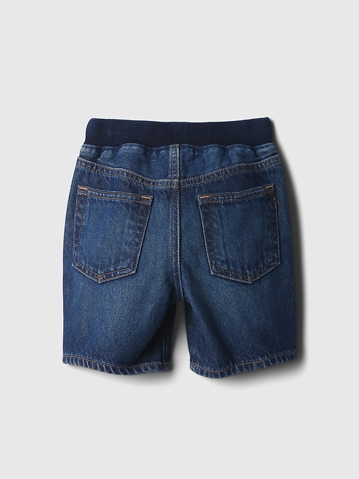 2 of 8 showing, with the color dark wash of product Baby & Toddler Pull-On Denim Shorts