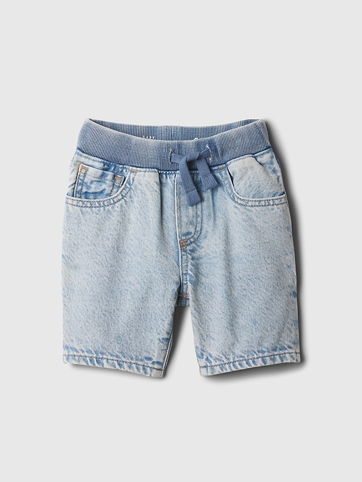 1 of 8 showing, with the color marble wash of product Baby & Toddler Pull-On Denim Shorts