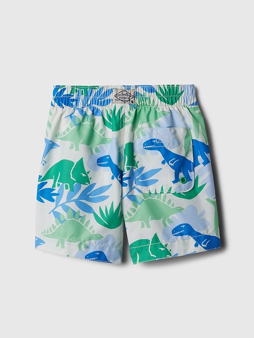 2 of 8 showing, with the color green dino of product babyGap Recycled Swim Trunks