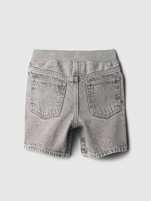 2 of 8 showing, with the color grey wash of product Baby & Toddler Pull-On Denim Shorts