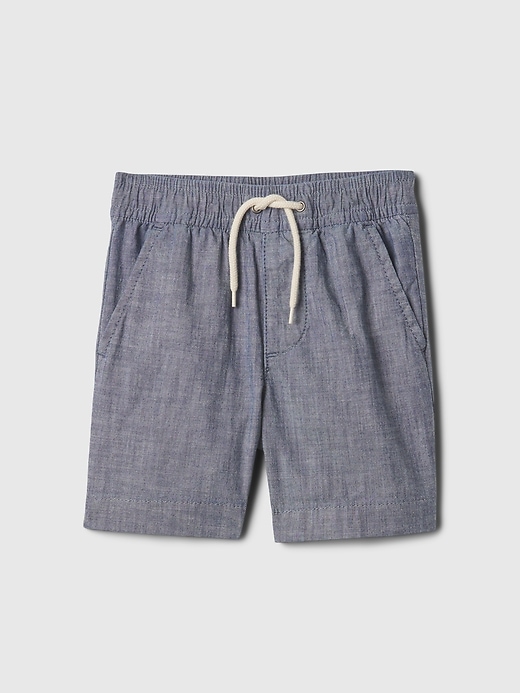 1 of 8 showing, with the color indigo chambray of product Baby & Toddler Easy Pull-On Shorts