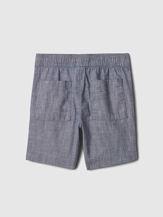 2 of 8 showing, with the color indigo chambray of product Baby & Toddler Easy Pull-On Shorts
