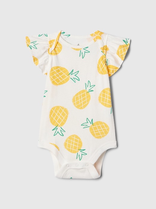 1 of 8 showing, with the color pineapple yellow of product Baby Mix and Match Flutter Bodysuit