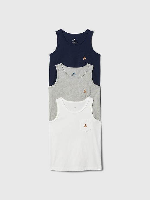 1 of 8 showing, with the color blue of product babyGap Mix and Match Tank Top (3-Pack)