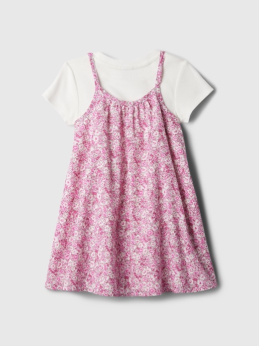 2 of 8 showing, with the color floral mix print of product Baby & Toddler Linen-Cotton Dress Set