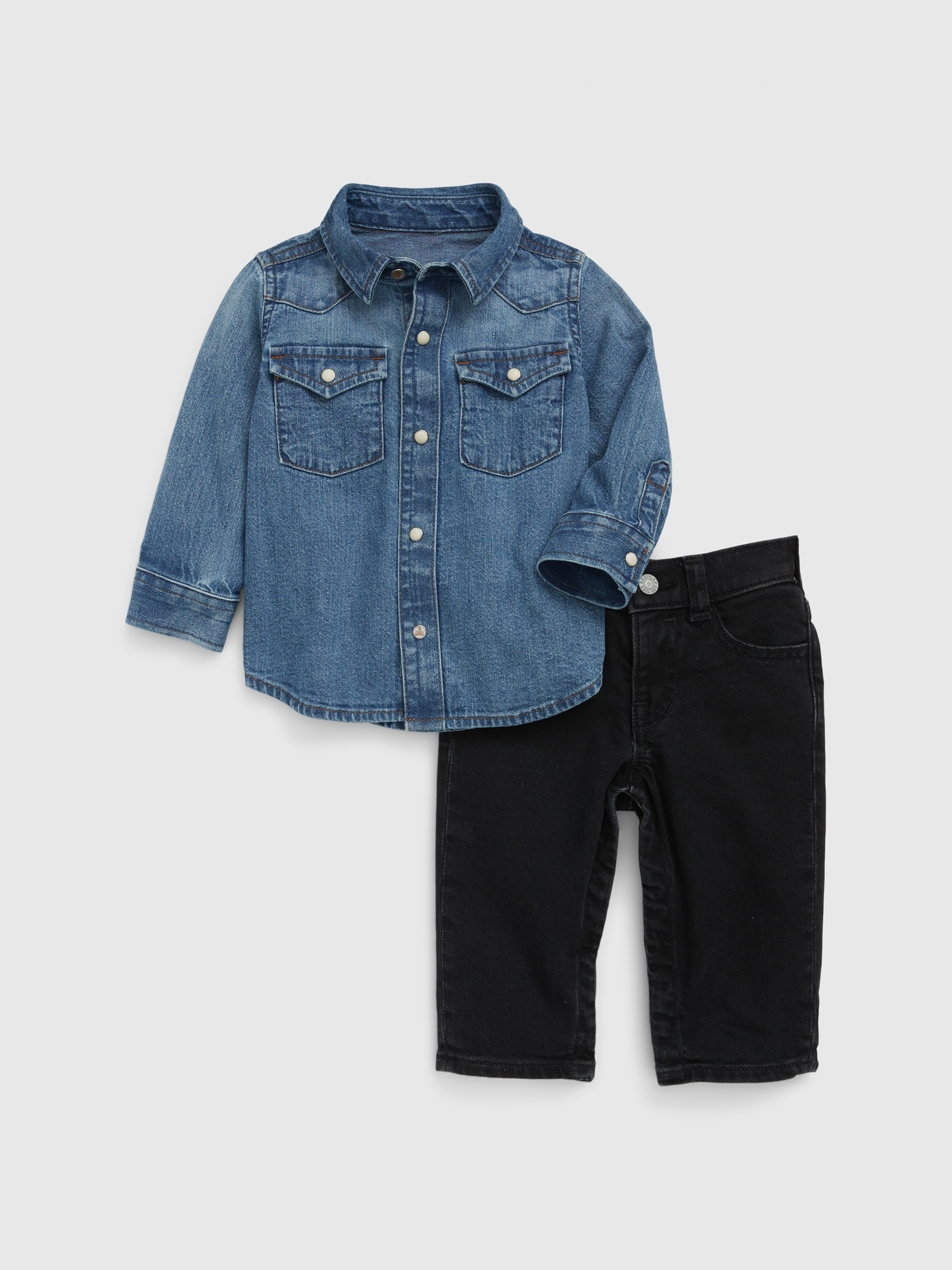 Baby Western Denim Outfit Set