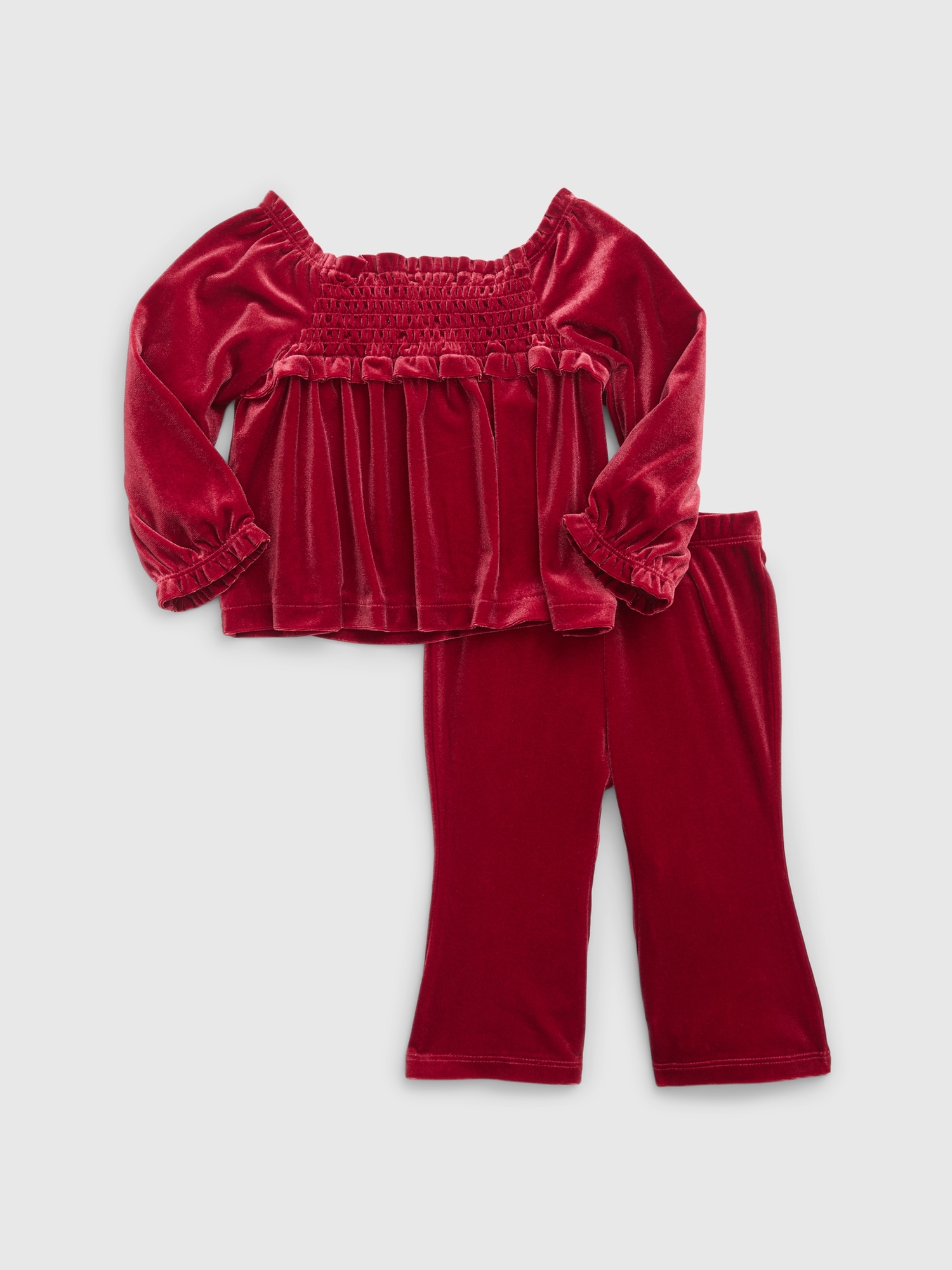 Baby Velvet Smocked Outfit Set