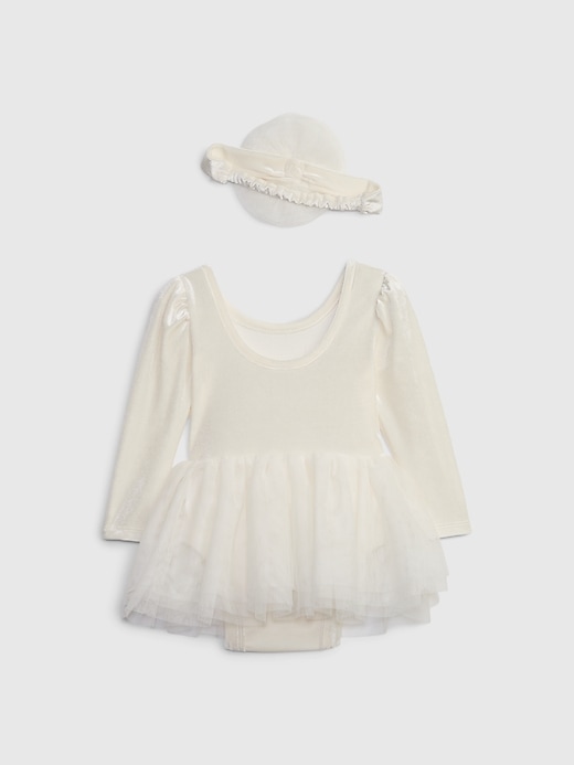 2 of 8 showing, with the color ivory frost of product Baby Velvet Tulle Dress Set