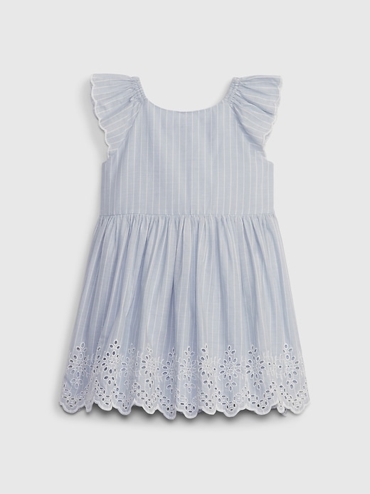 2 of 8 showing, with the color distant blue of product Baby & Toddler Eyelet Dress