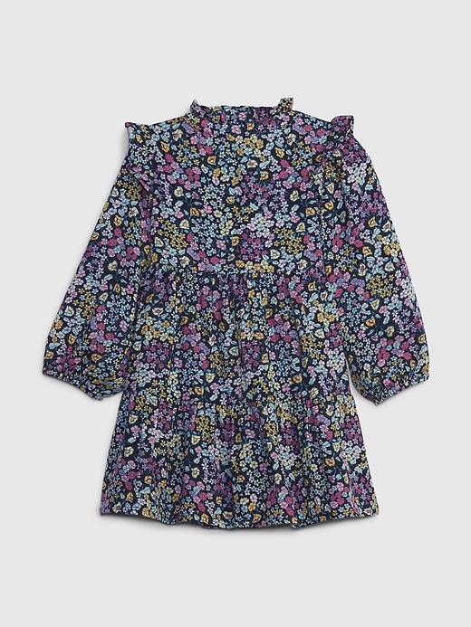 2 of 8 showing, with the color dark night blue of product Toddler Ruffle Print Dress