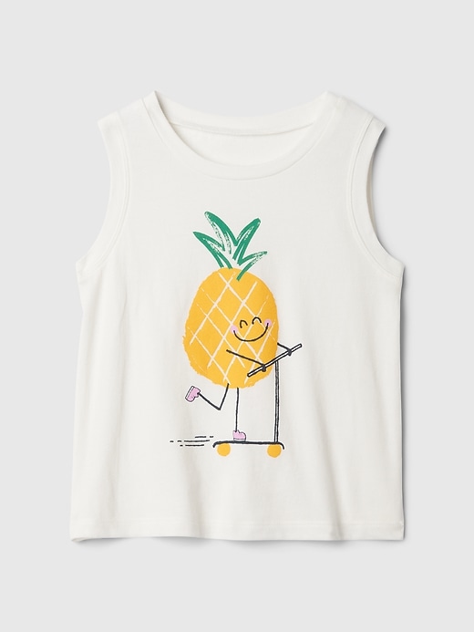 1 of 8 showing, with the color pineapple yellow of product Baby & Toddler Organic Cotton Mix & Match Tank Top