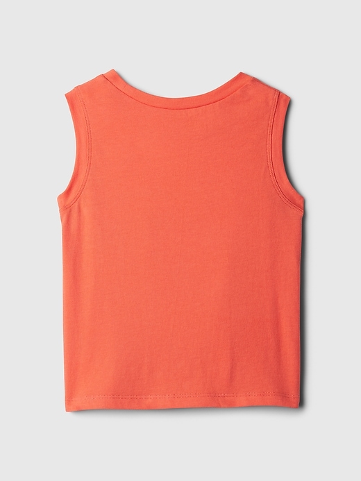 2 of 8 showing, with the color fire coral red of product Baby & Toddler Organic Cotton Mix & Match Tank Top