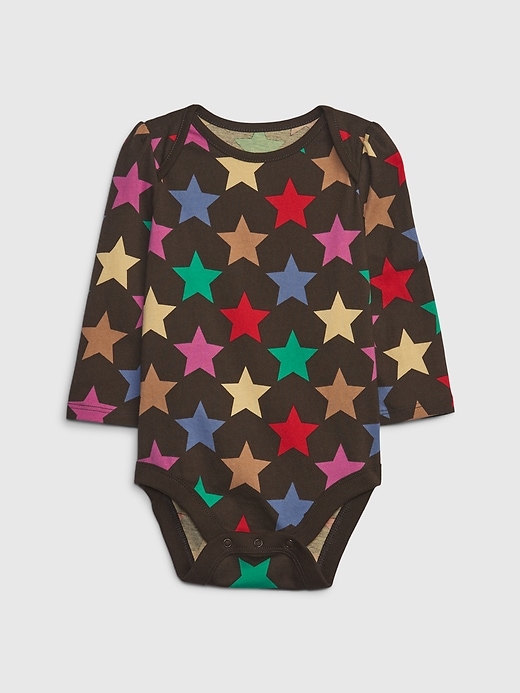 1 of 8 showing, with the color BROWN NOIR of product Baby Organic Cotton Mix and Match Graphic Bodysuit