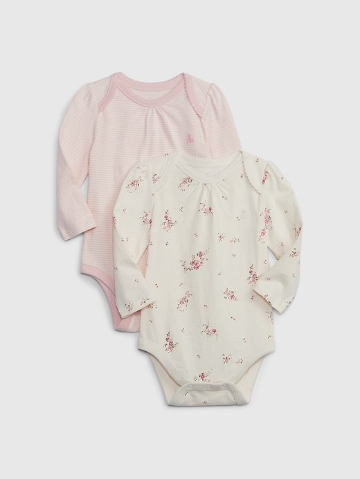 1 of 8 showing, with the color Misty rose of product Baby First Favorites Organic CloudCotton Bodysuit (2-Pack)
