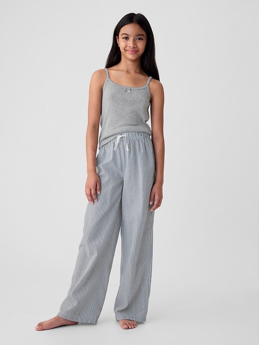 1 of 8 showing, with the color light heather grey of product Kids Recycled Pointelle PJ Set