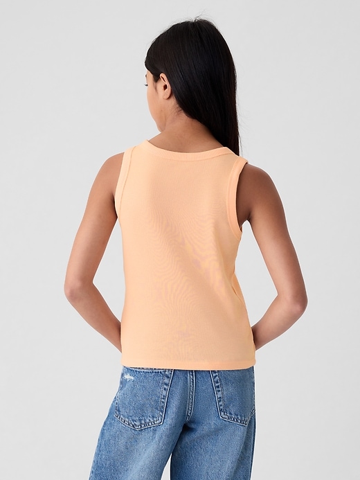 2 of 8 showing, with the color peach parfait of product Kids Rib Tank Top