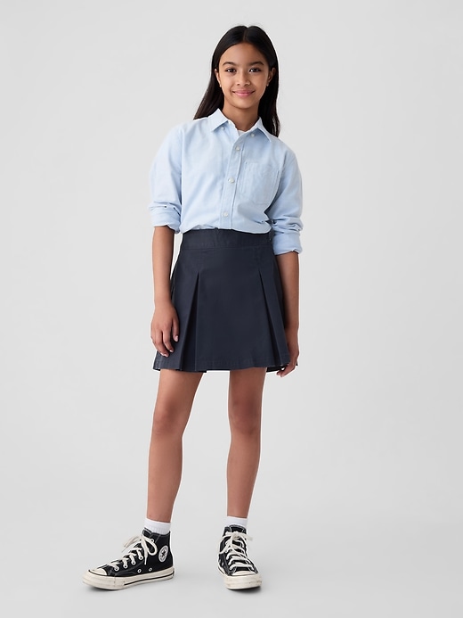 Image number 4 showing, Kids Uniform Pleated Khaki Skirt