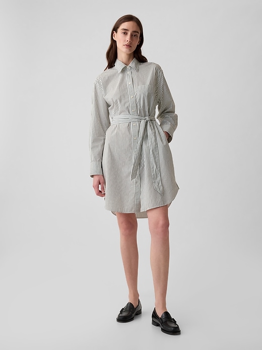 Image number 1 showing, Organic Cotton Stripe Mini Shirtdress