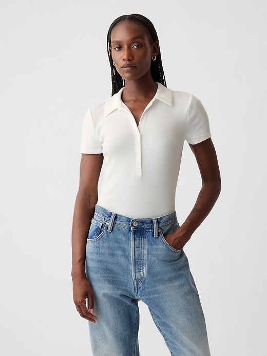 Image number 8 showing, Modern Rib Polo Bodysuit