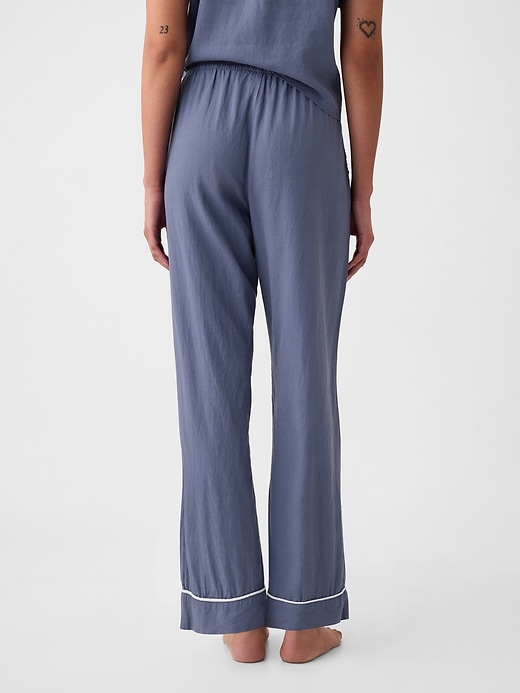 2 of 8 showing, with the color quiet blue of product Linen-Blend PJ Pants