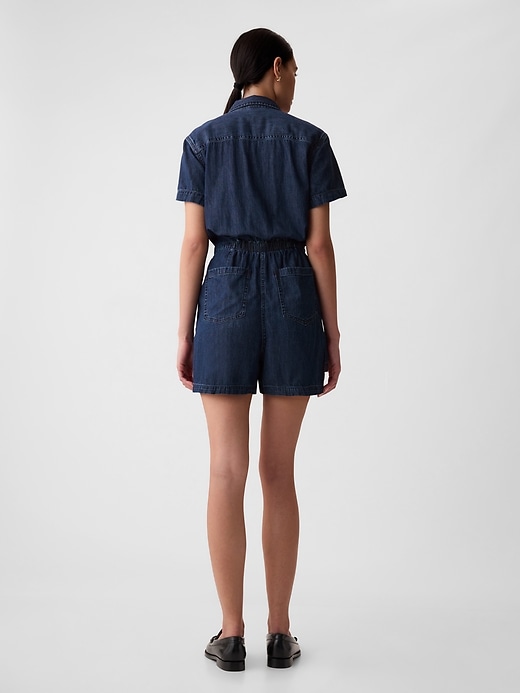 2 of 8 showing, with the color medium wash of product Denim Romper