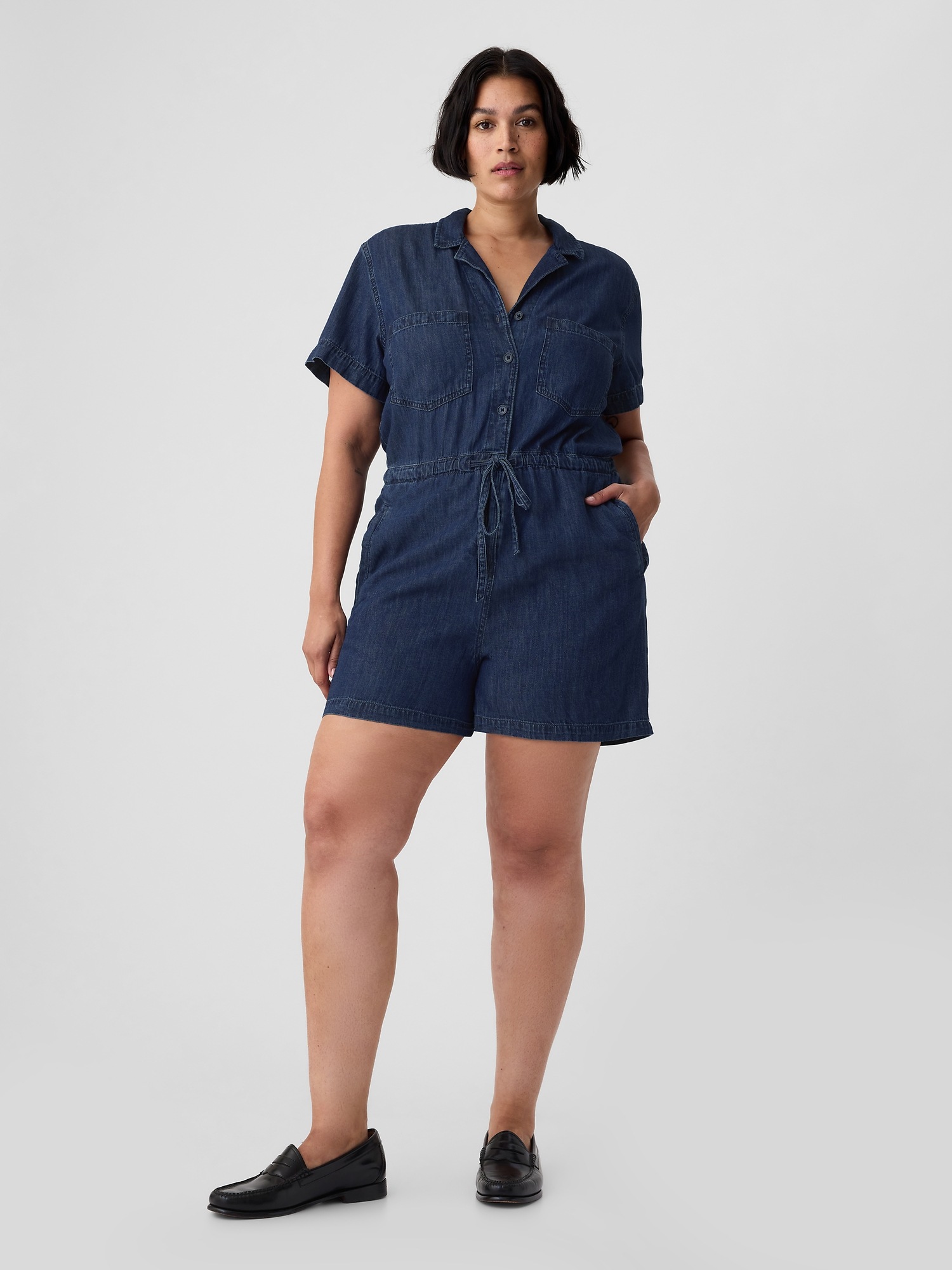 Женский комбинезон Gap Denim Romper джинсовый — фото 4