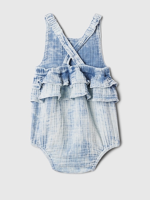 2 of 8 showing, with the color acid wash of product Baby Crinkle Gauze Shorty One-Piece