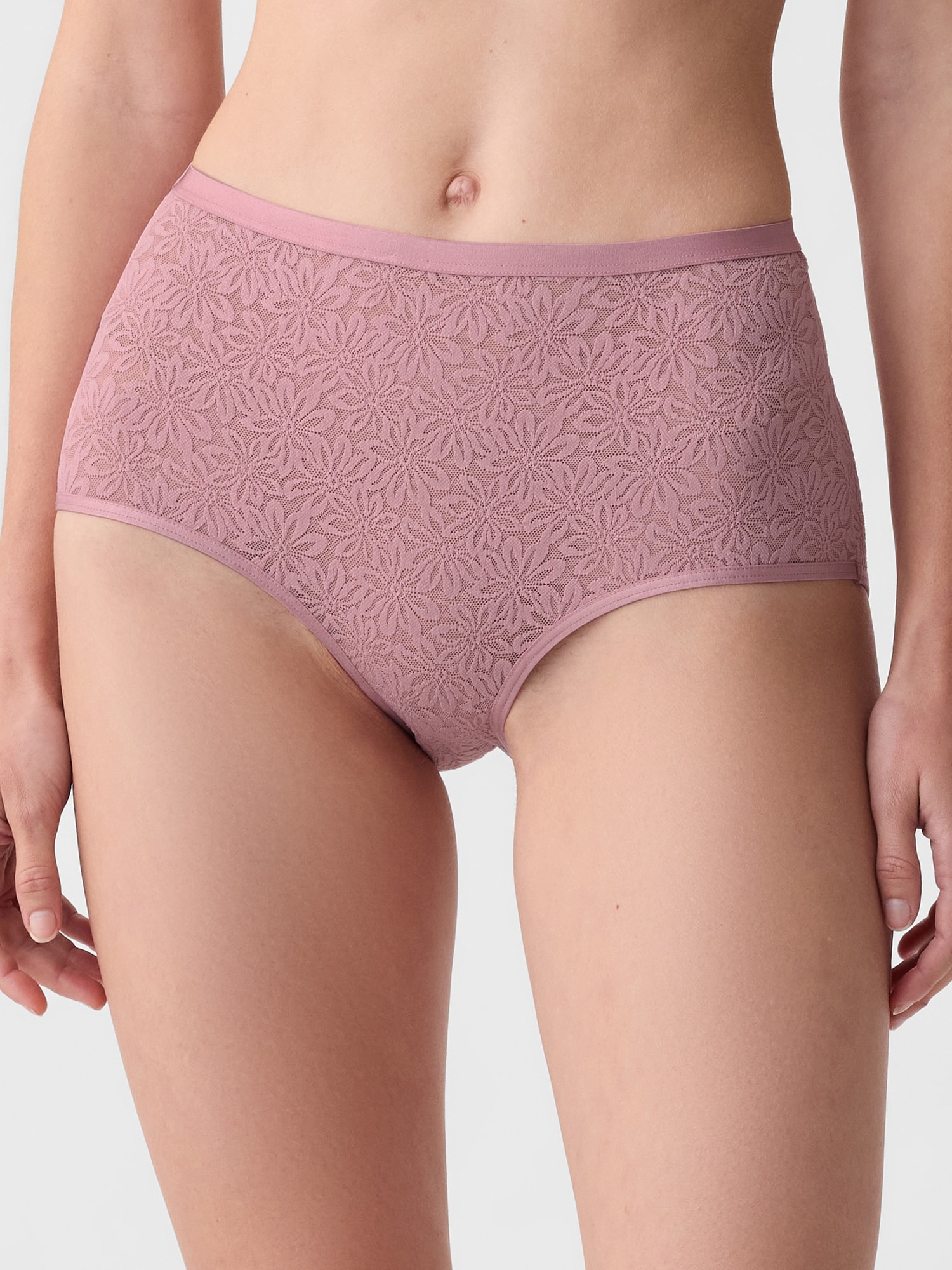 High Rise Floral Lace Brief