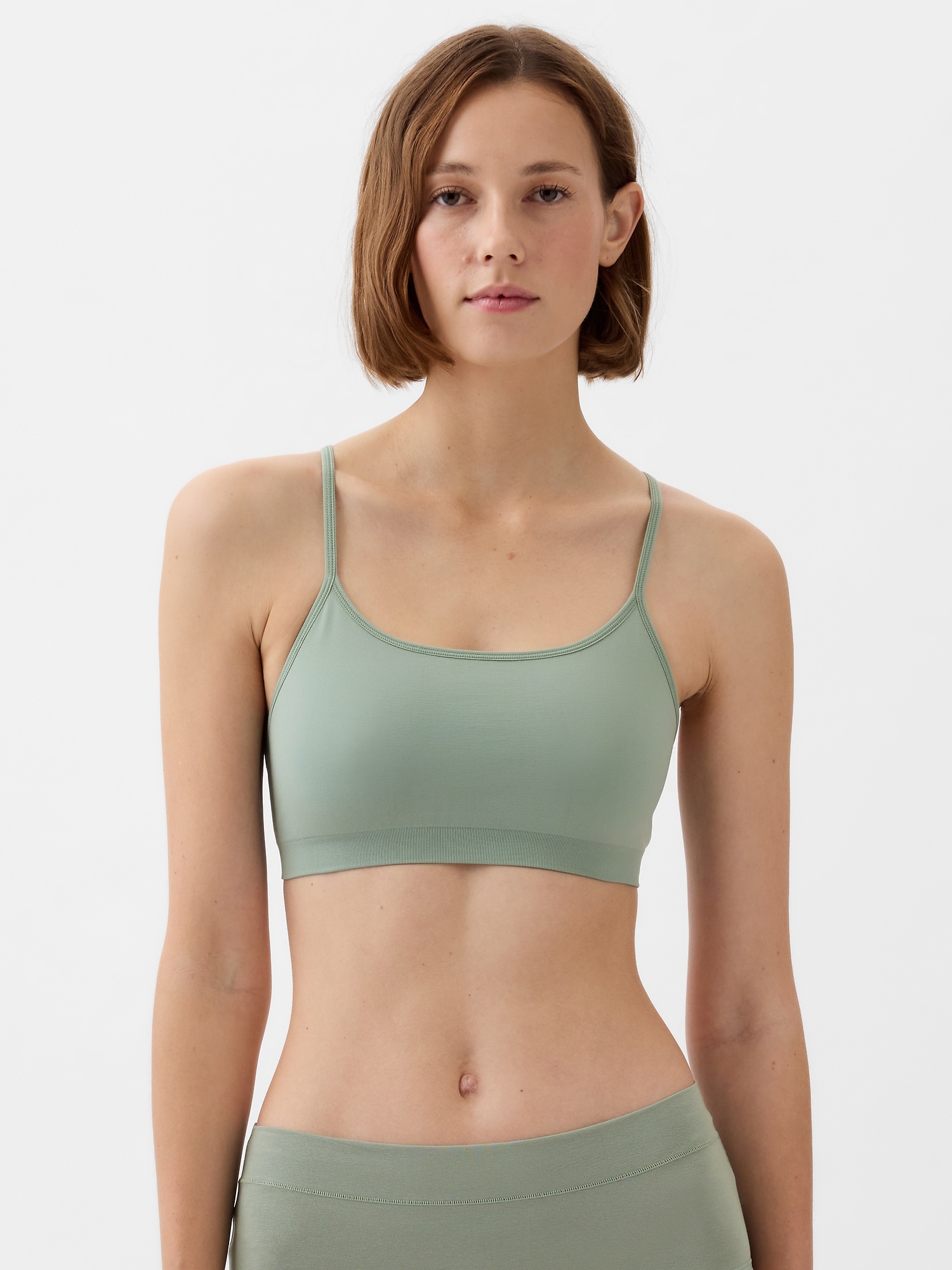 Seamless Racerback Bralette - Sage Green