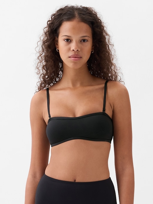 1 of 8 showing, with the color true black of product Bandeau Bikini Top