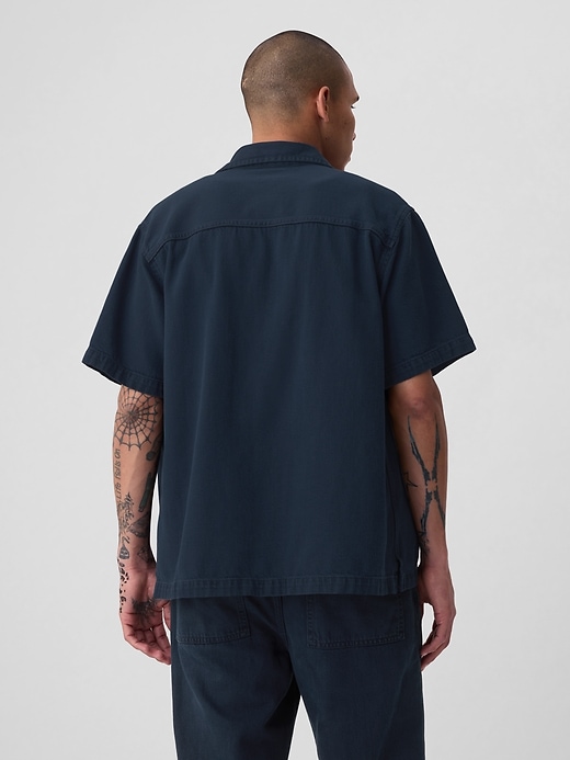 2 of 8 showing, with the color navy overdye of product Overdye Denim Shirt