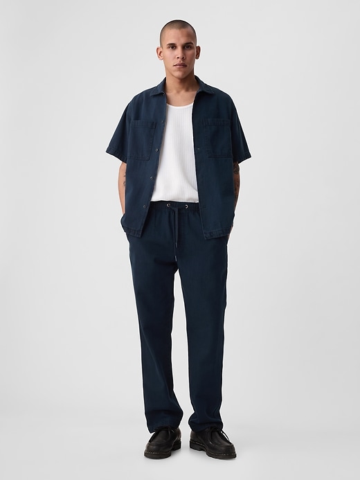 1 of 8 showing, with the color navy overdye of product Overdye Pull-On Denim Pants