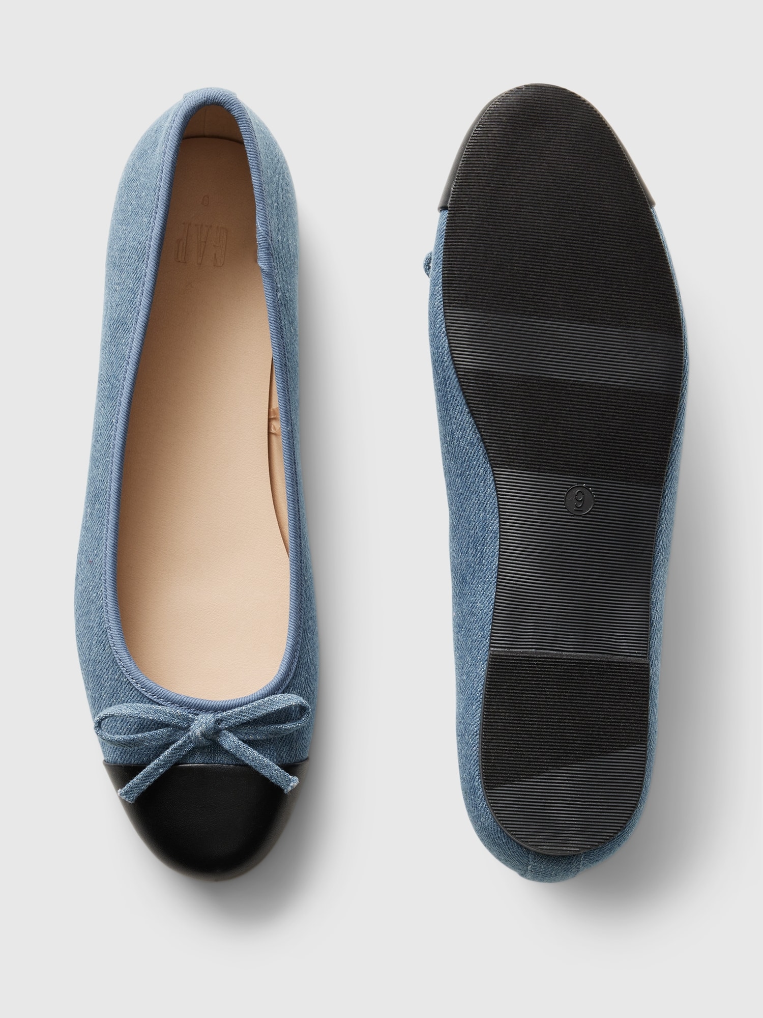 Blue denim flats top