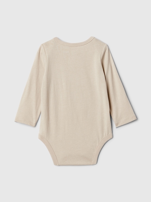 2 of 8 showing, with the color bedrock beige mom of product Baby First Favorites Organic Cotton Bodysuit