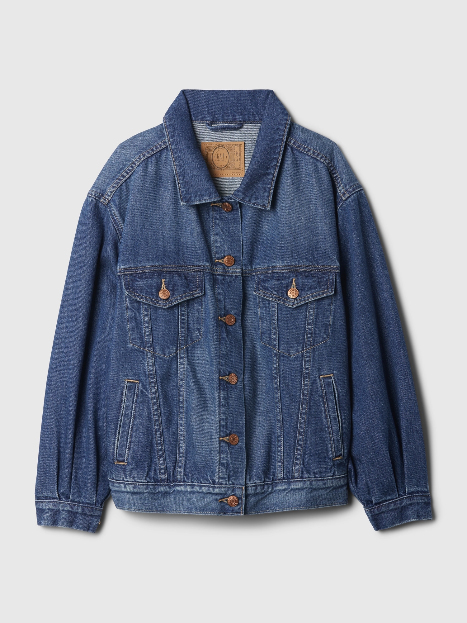Girls DOEN Oversized Icon Denim Jacket by Gap Medium Indigo Size L 10