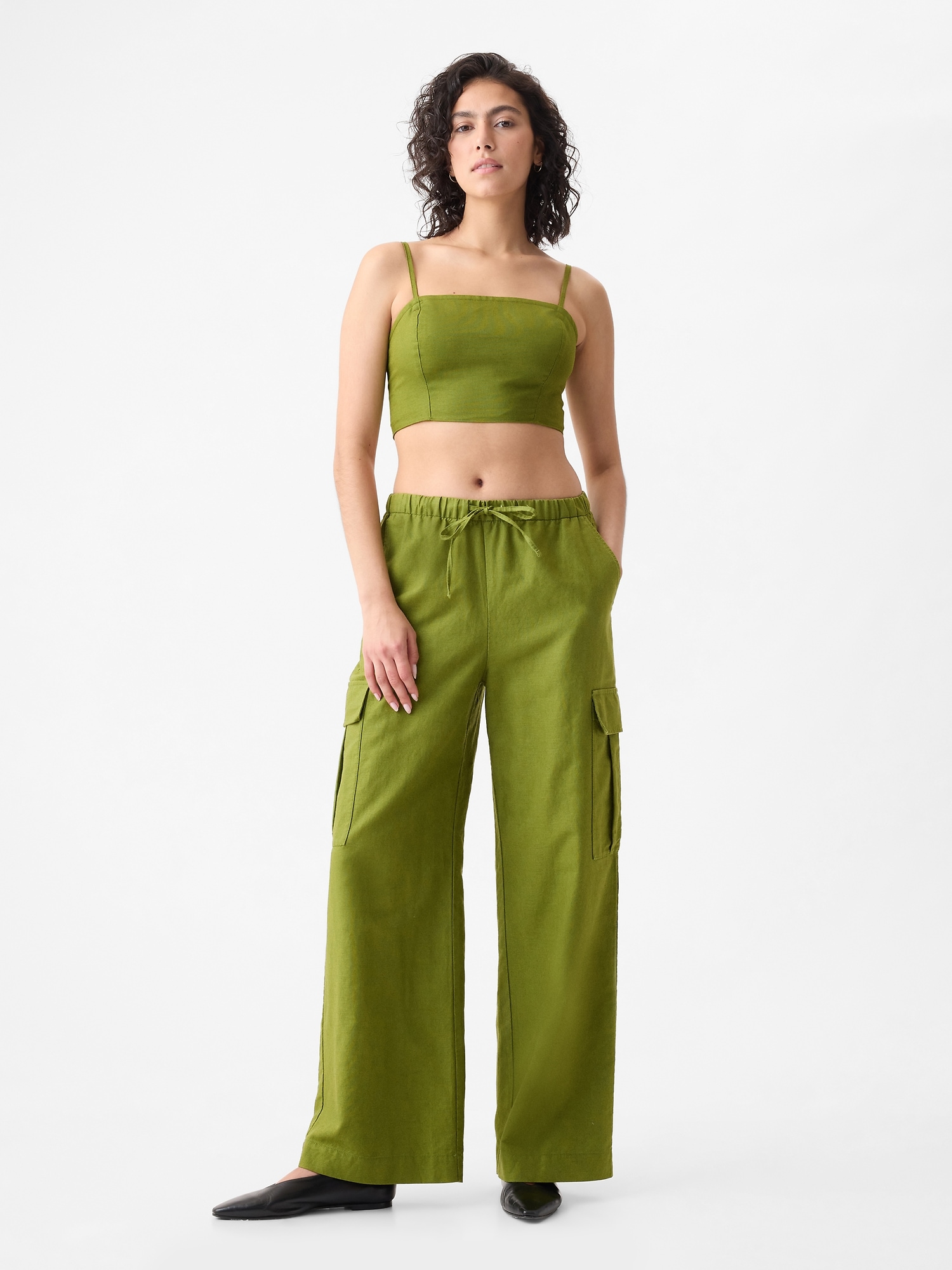 Linen cotton cropped tube top gap
