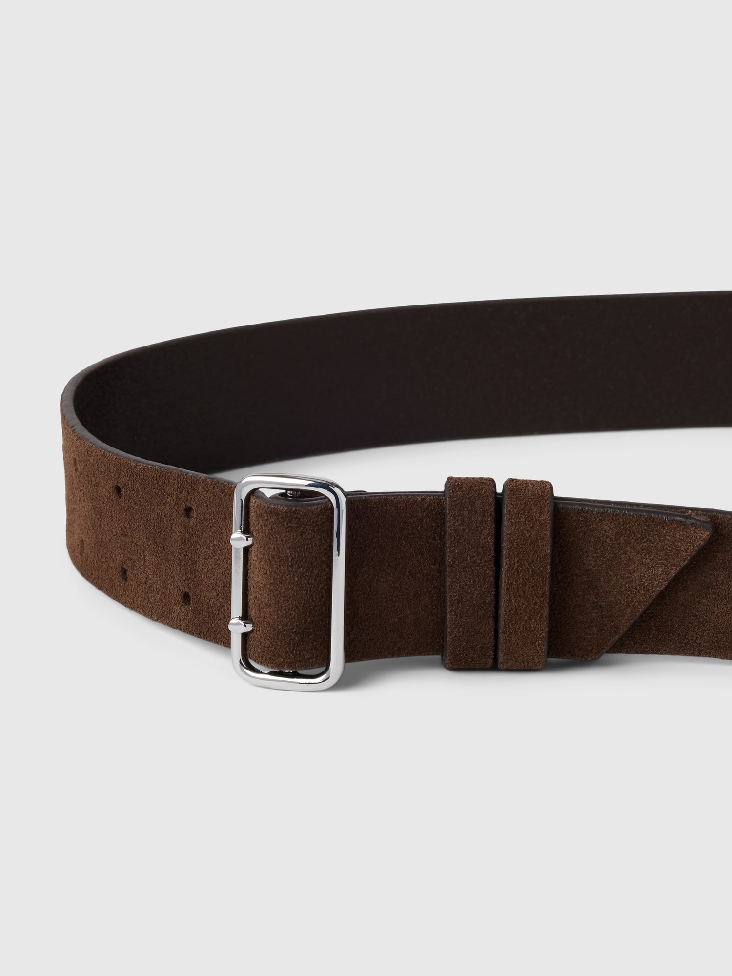 Женский ремень Gap Suede Wide Belt, цвет: Шоколадный коричневый — фото 2