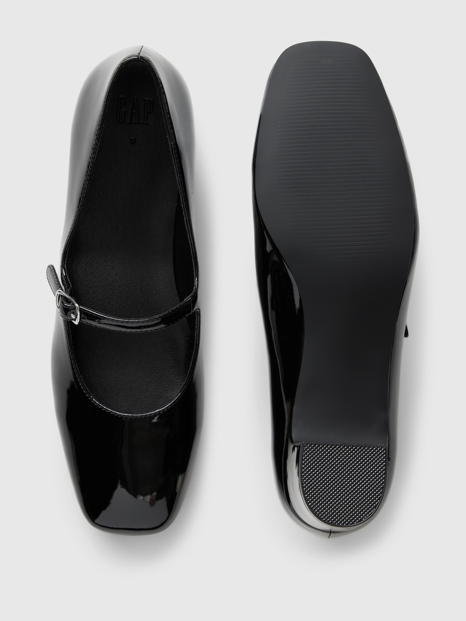 Женские туфли Gap Vegan Patent Leather Mary Jane Heels, цвет: Насыщенный чёрный — фото 3