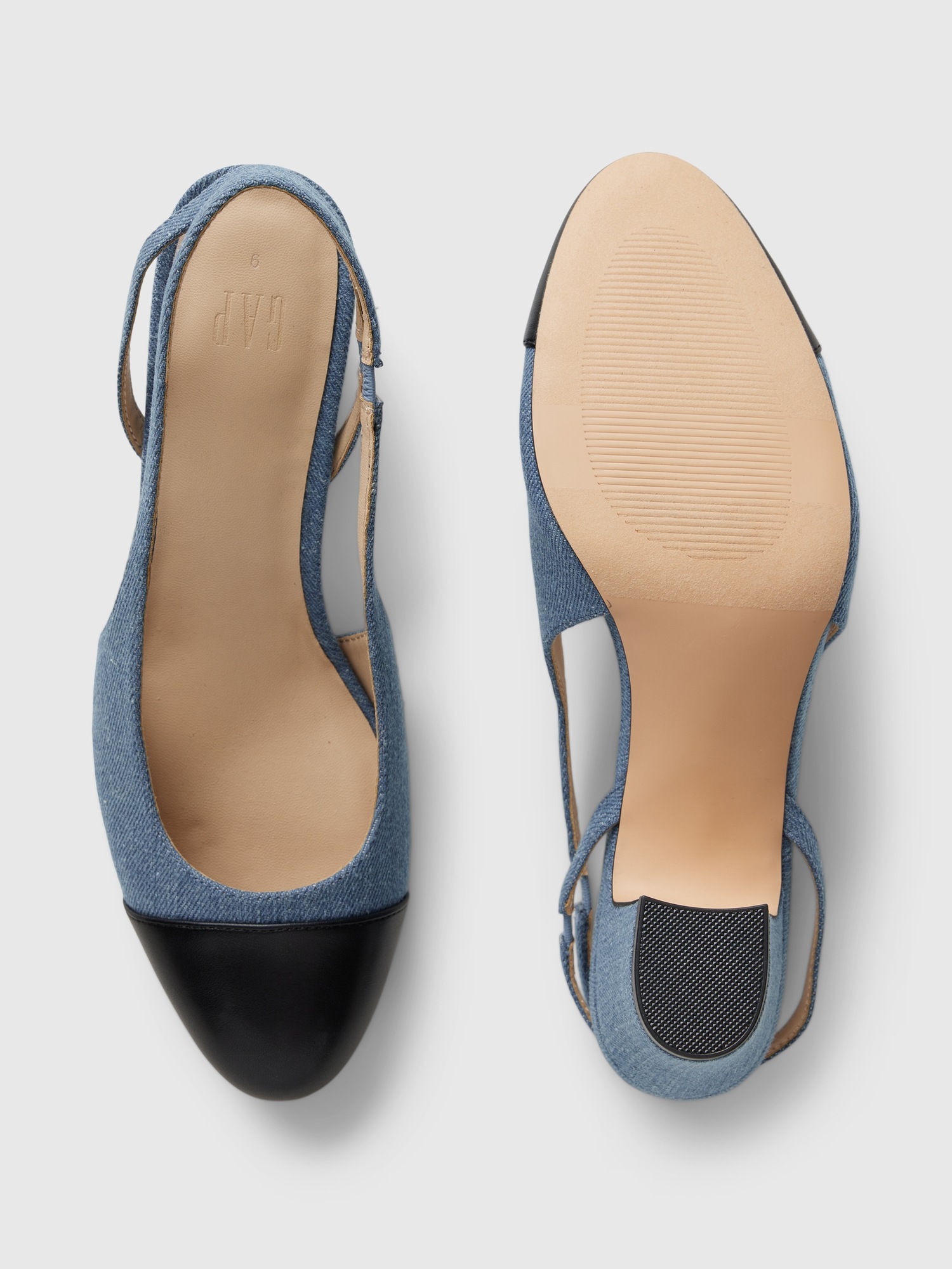 Женские туфли Gap Denim Slingback Heels, цвет: Синий джинсовый — фото 3