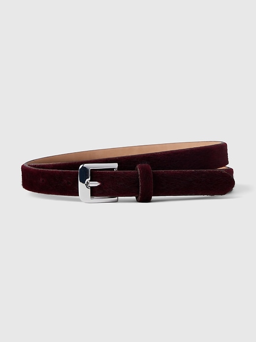 Image number 1 showing, Vegan Calf-Hair Skinny Belt